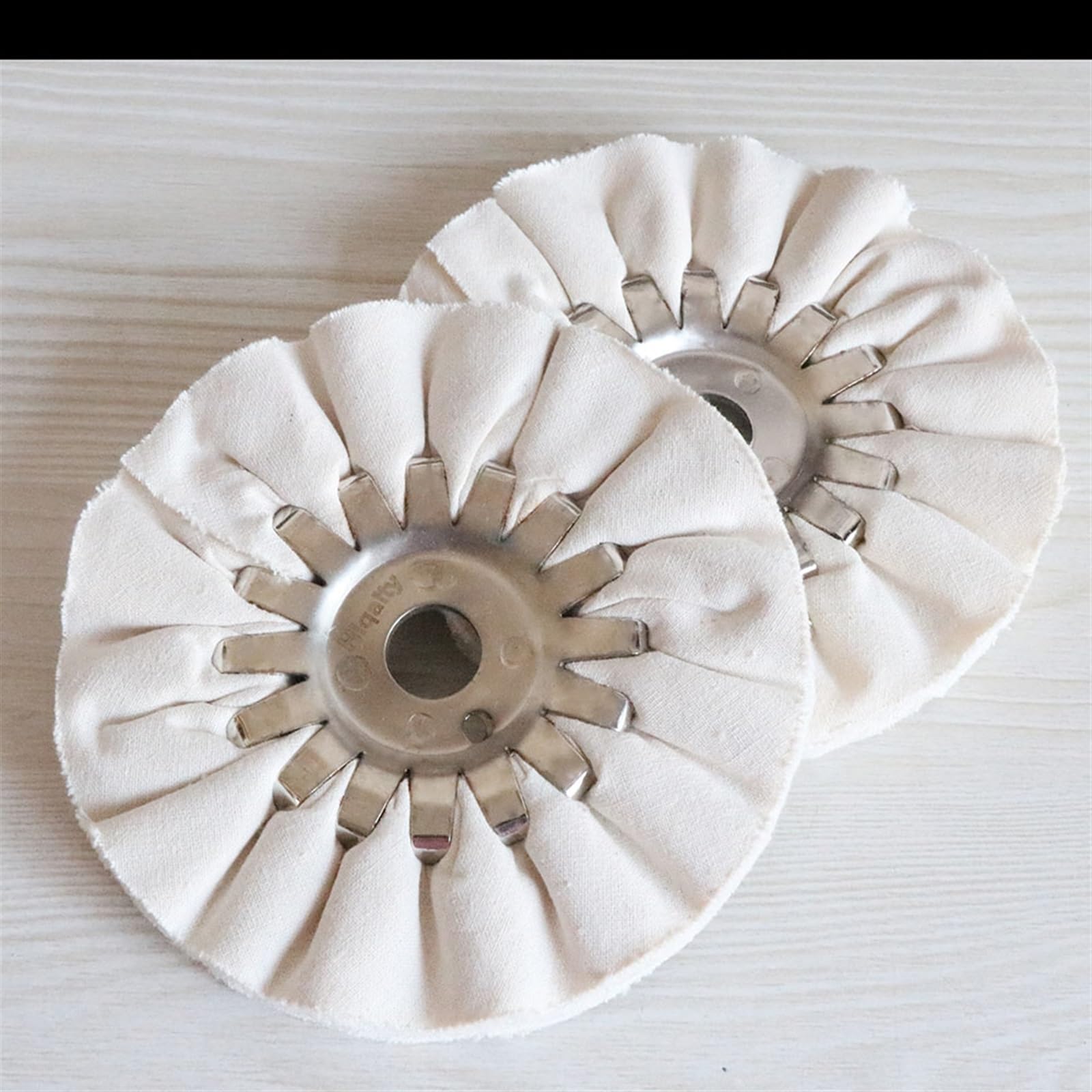 Rueda de Pulido, Discos de Láminas Rueda Abrasiva para Pulir Las Vías Respiratorias de 5 Pulgadas Algodón Blanco Ruedas Abrasivas para Pulido de Metales de 125 * 16 Mm/2Pcs/125X16Mm