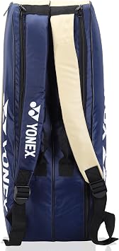 YONEX Badminton Racquet Bag ACE2 0226 BT6 | ACE2 Series Thermal Lining Compartment |Eronomic STRPS |Available as Backpack|Hand Carry |Accessories & 6 Racquet Comaprtment|Wide Shoe Packet