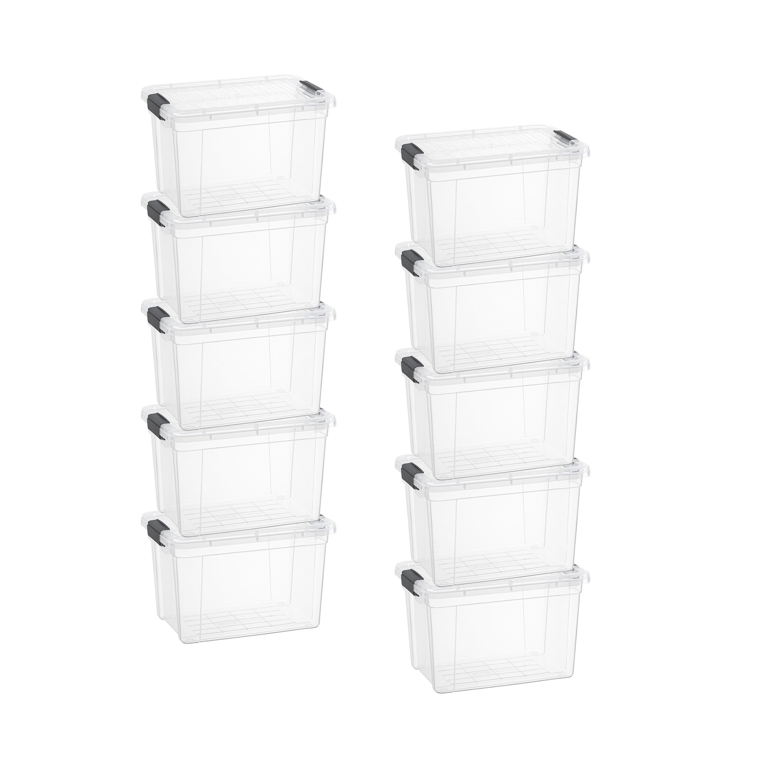Superio 4.75 Quart Clear Plastic Storage Boxes with Lids, Stackable Organizer Containers, BPA-Free Storage Bins for Home, Office, School &amp; Dorm, 10 Pack