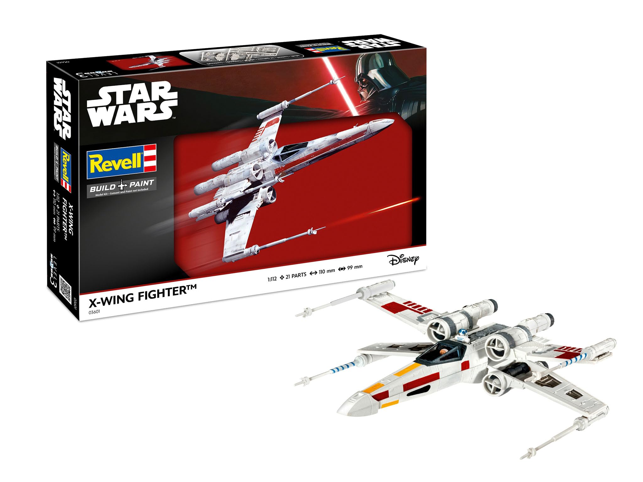 Revell 03601 Star Wars X-Wing Fighter 1:112 Scale - Unbuilt/Unpainted Plastic Model Kit