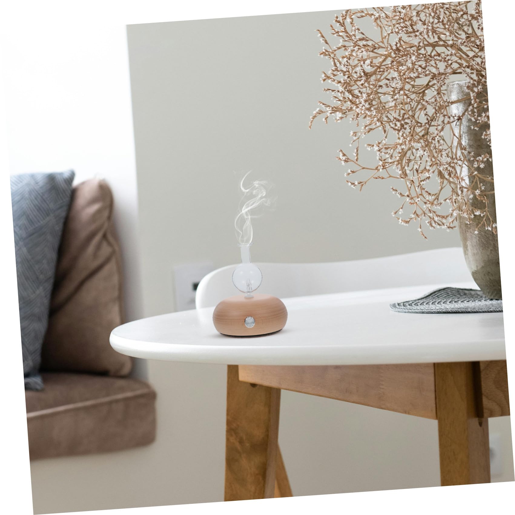 POPETPOP Difusor Luces LED Multicolor de Aromaterapia para Aceites Esenciales Material Vidrio y Madera Purificador de Aire Biblioteca Varios Estilos Adecuado para Sala de Yoga