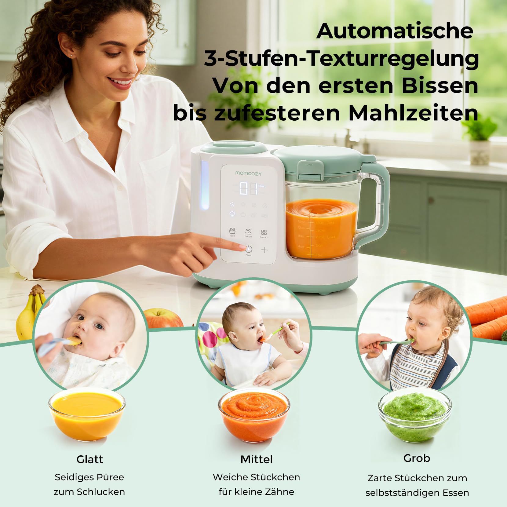 Momcozy AutoMeal Babynahrungszubereiter 450 ml BPA-frei
