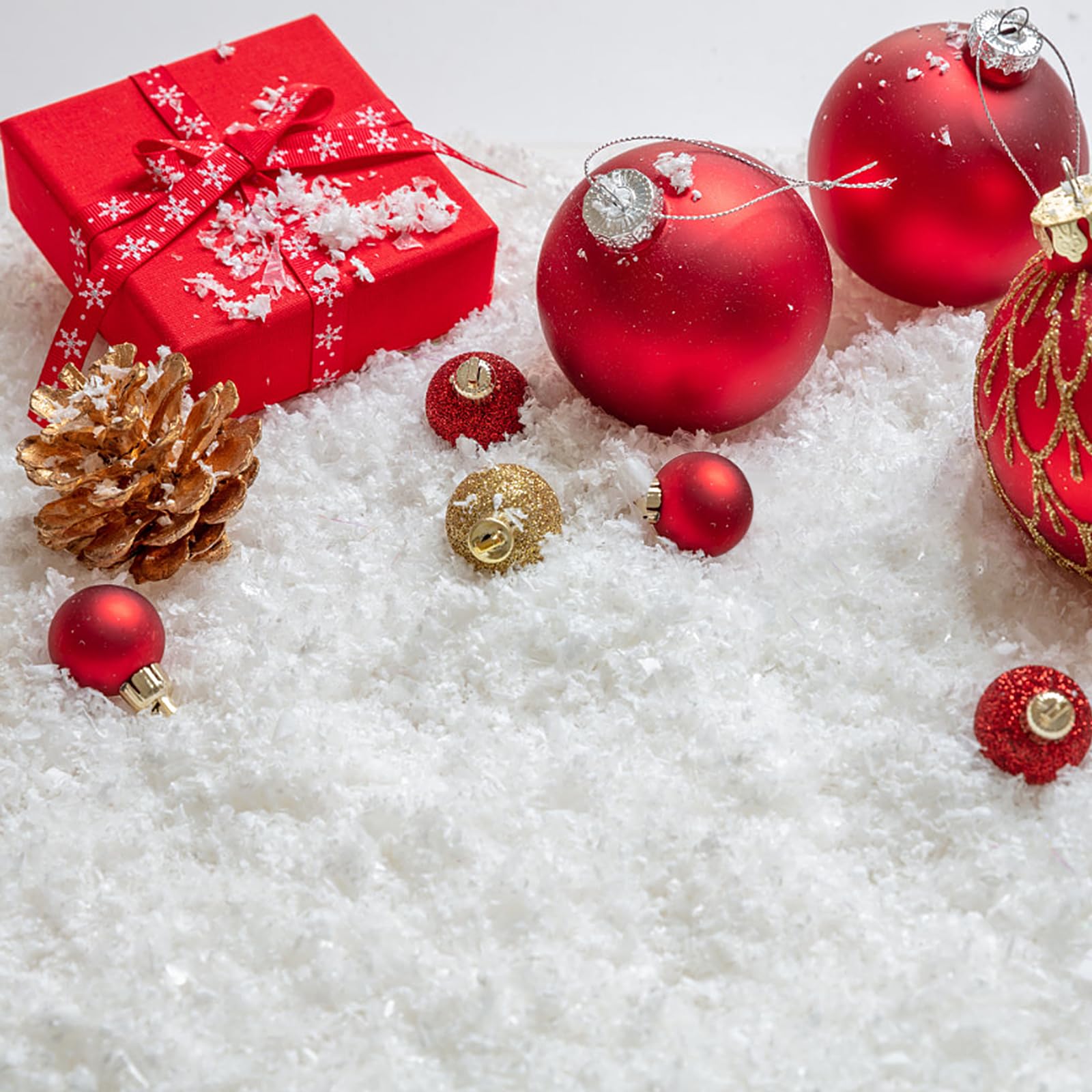 XIMISHOP 200g Schneewatte Für Weihnachtsdeko - Flauschiger Kunstschnee Für DIY & Winterdeko