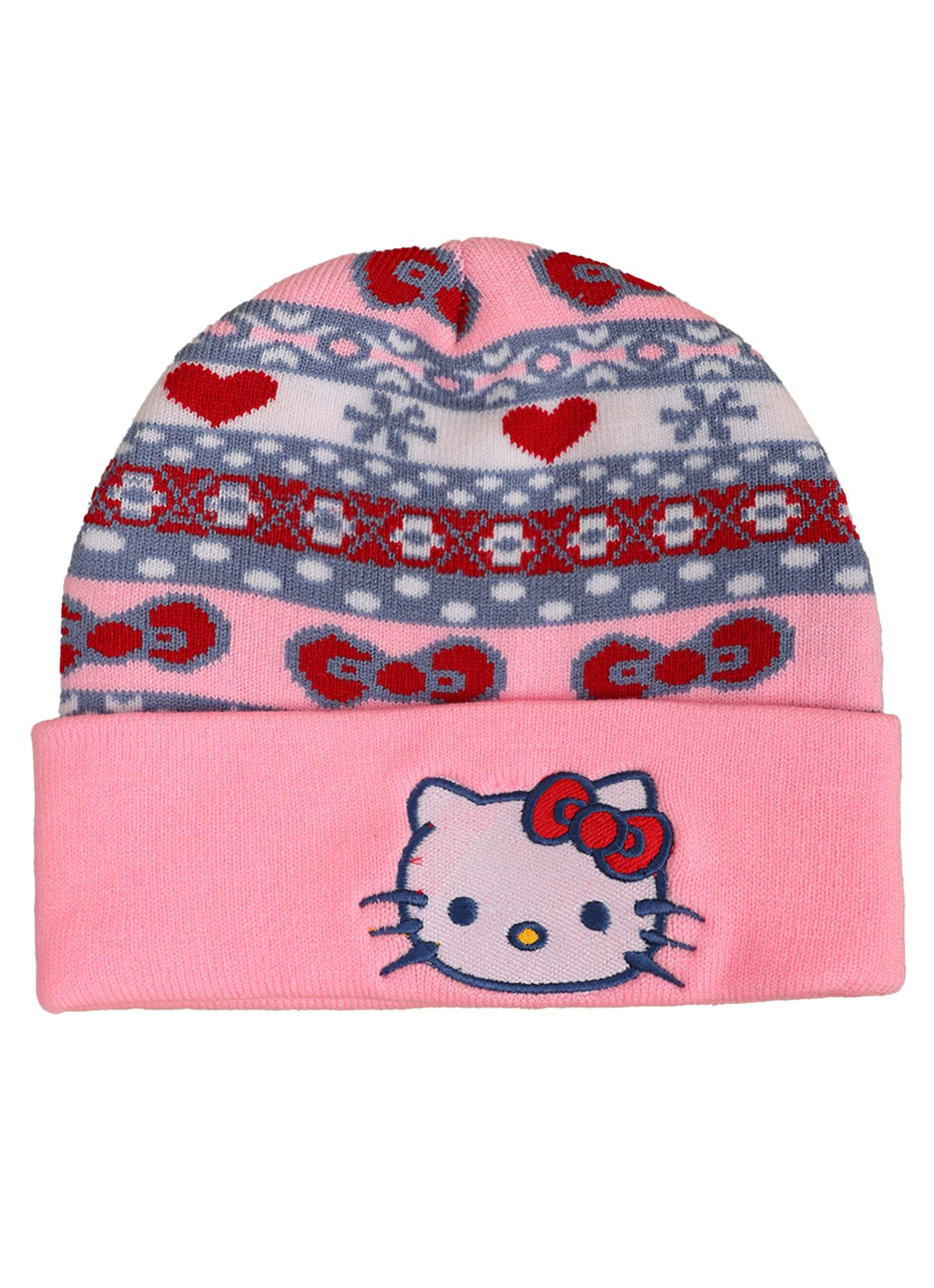 Kidsville Official Hello Kitty Embroidered Pink Beanie for Girls