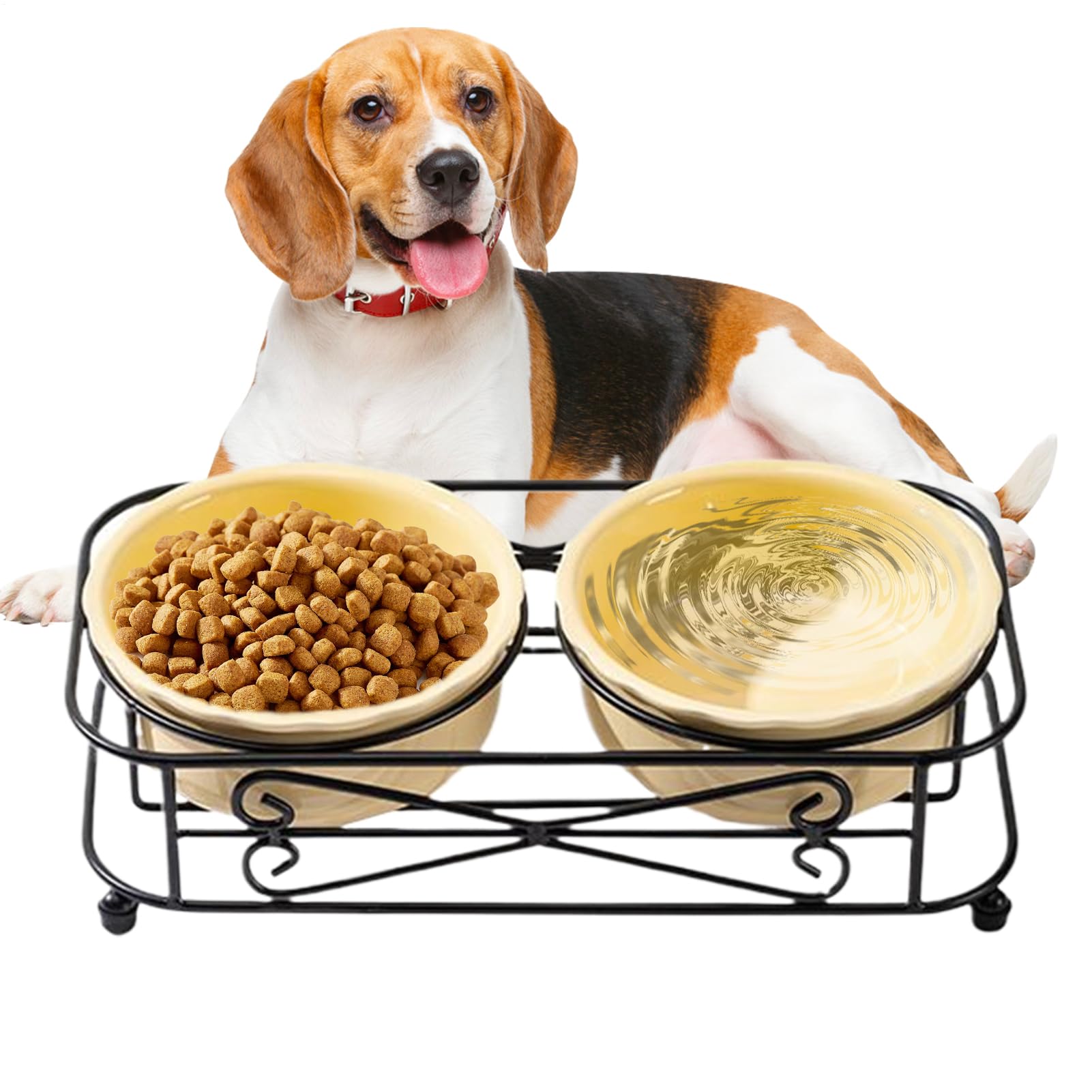 Gamelle pour Chat – Gamelle avec Support, Ensemble de gamelles en | céramique pour Chien et Chat, Fournitures pour Animaux de Compagnie pour Nourrir Les Petits Chiens, Chiots, Chatons, Voyages
