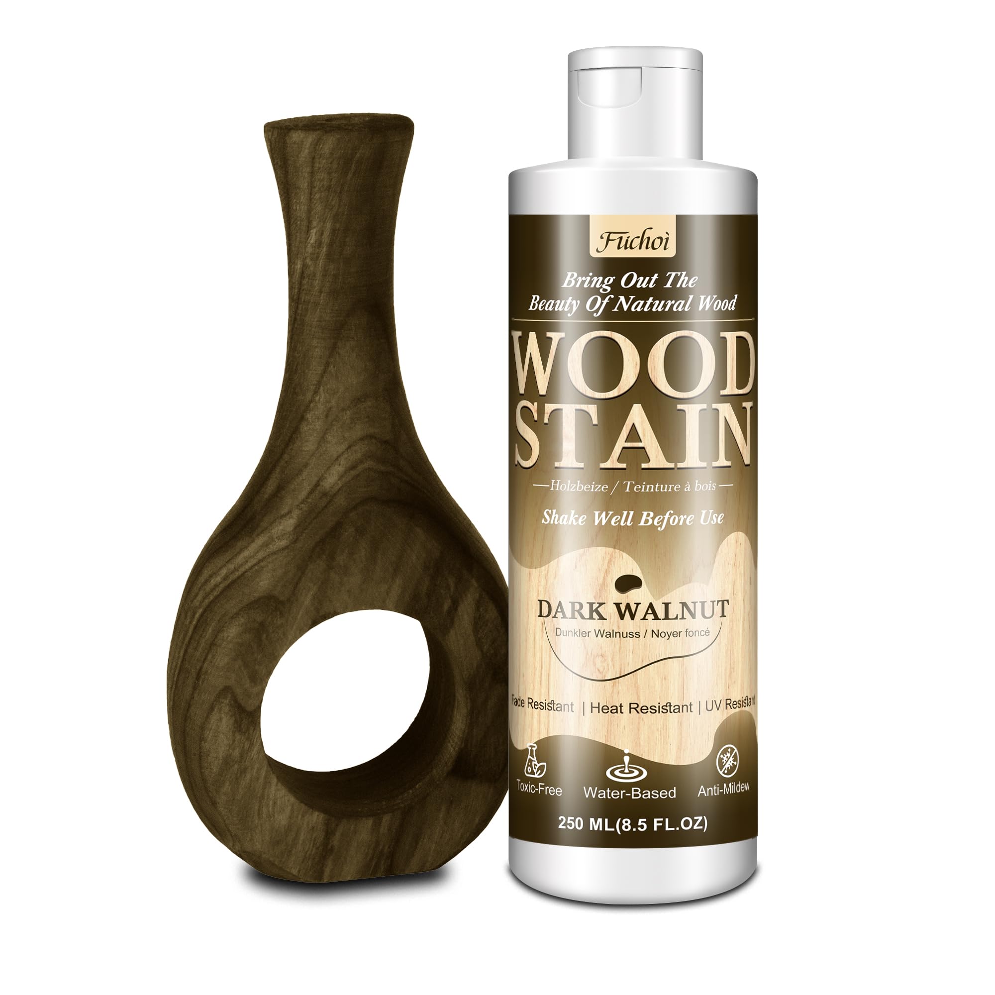 Tinte a base - Palisandro | 250 ml Barniz base agua para muebles de madera interior y exterior, puertas, ventanas, armarios, no tóxico, resistente a tintes — view 13