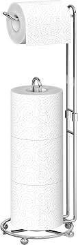 Simple Houseware Toilet Paper Holder for Bathroom Tissue Freestanding Storage, Chrome