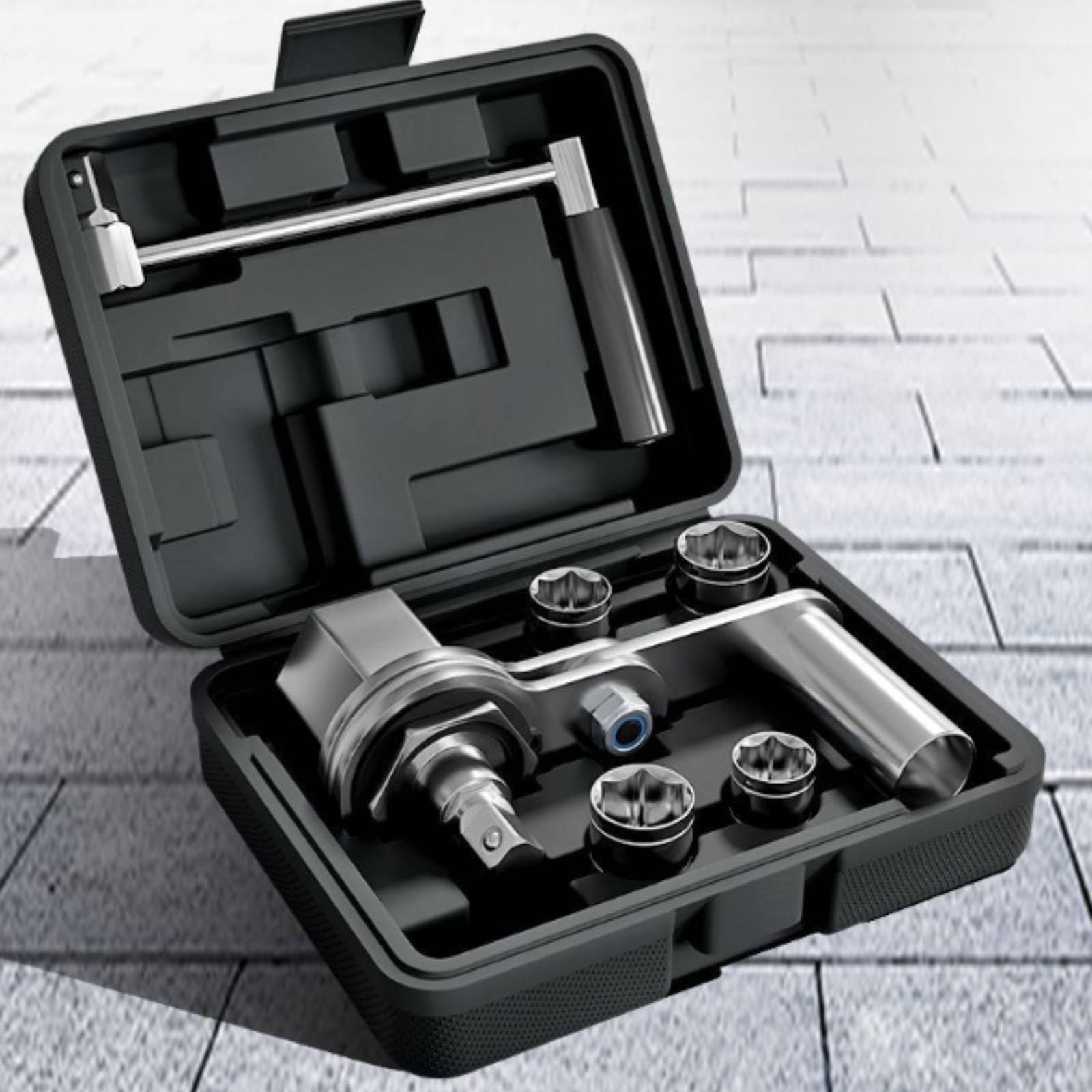 Harilla Clé à Démonter Pneu Clé à Douille Clé à Chocs Levier à Cliquet Effet Multiplicateur Acier 40cr Renforcé Douilles 17 Mm 19 Mm 21 Mm 22 Mm Coffret