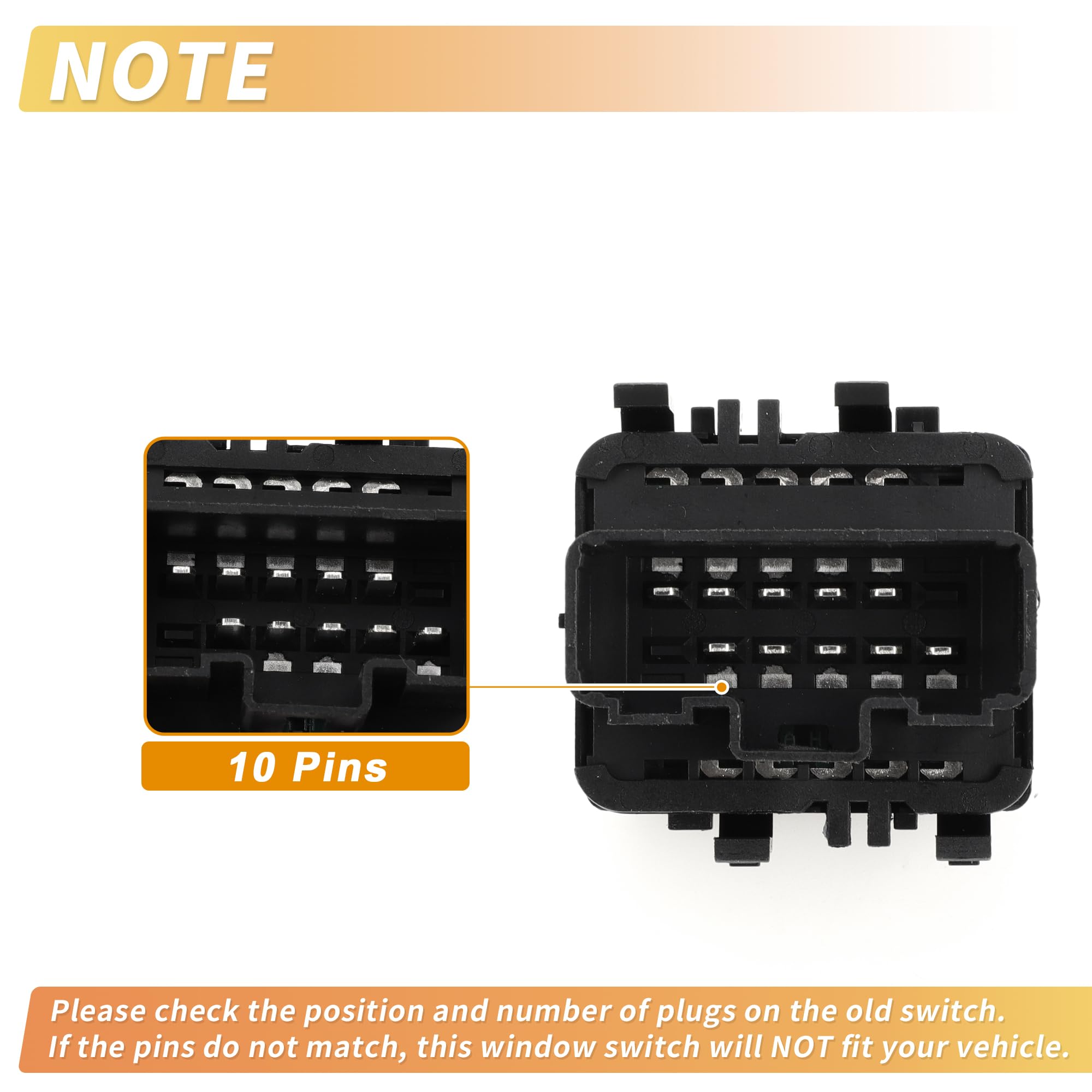 A ABSOPRO Interruttore del finestrino elettrico anteriore sinistro per Nissan Primastar No.8200315044 Interruttore di controllo del finestrino per Renault Clio 2 Espace