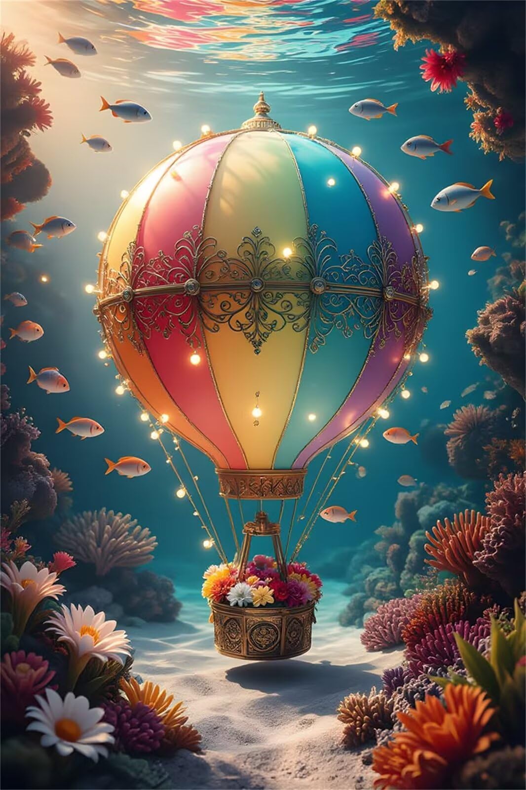 Puzzle 1500 Piezas Adultos Globos Aerostáticos Océano, Rompecabezas Adultos 87x57 cm, Imposible, Difícil, Desafiante, Adecuado para Adultos y para la Decoración del Hogar