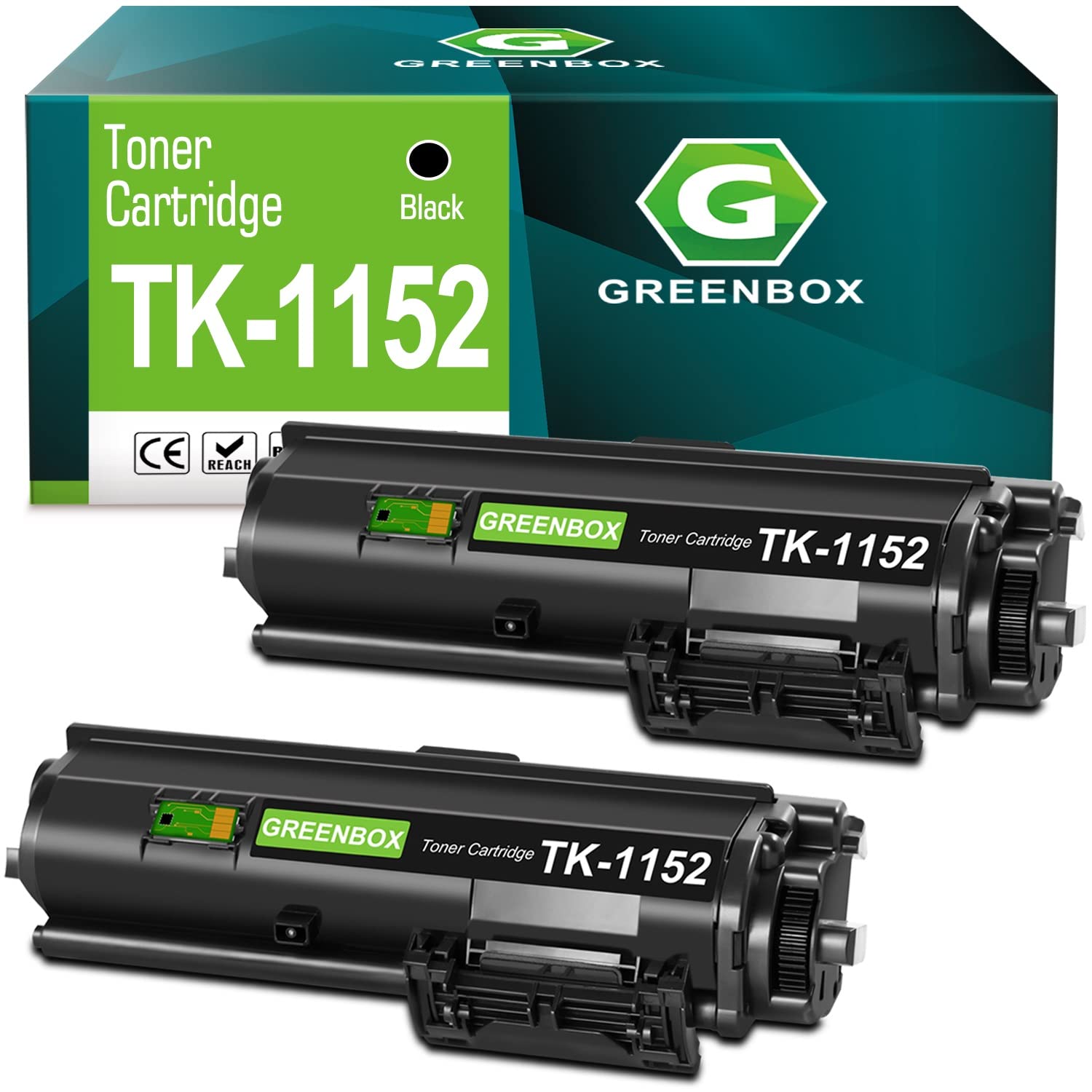 GREENBOX Compatible Toner Cartridge Replacement for TK1152 TK-1152 1T02RV0US0 for ECOSYS P2235dw M2635dw M2635dn P2235dn M2135dn M2735dn Printer (2-Pack Black)