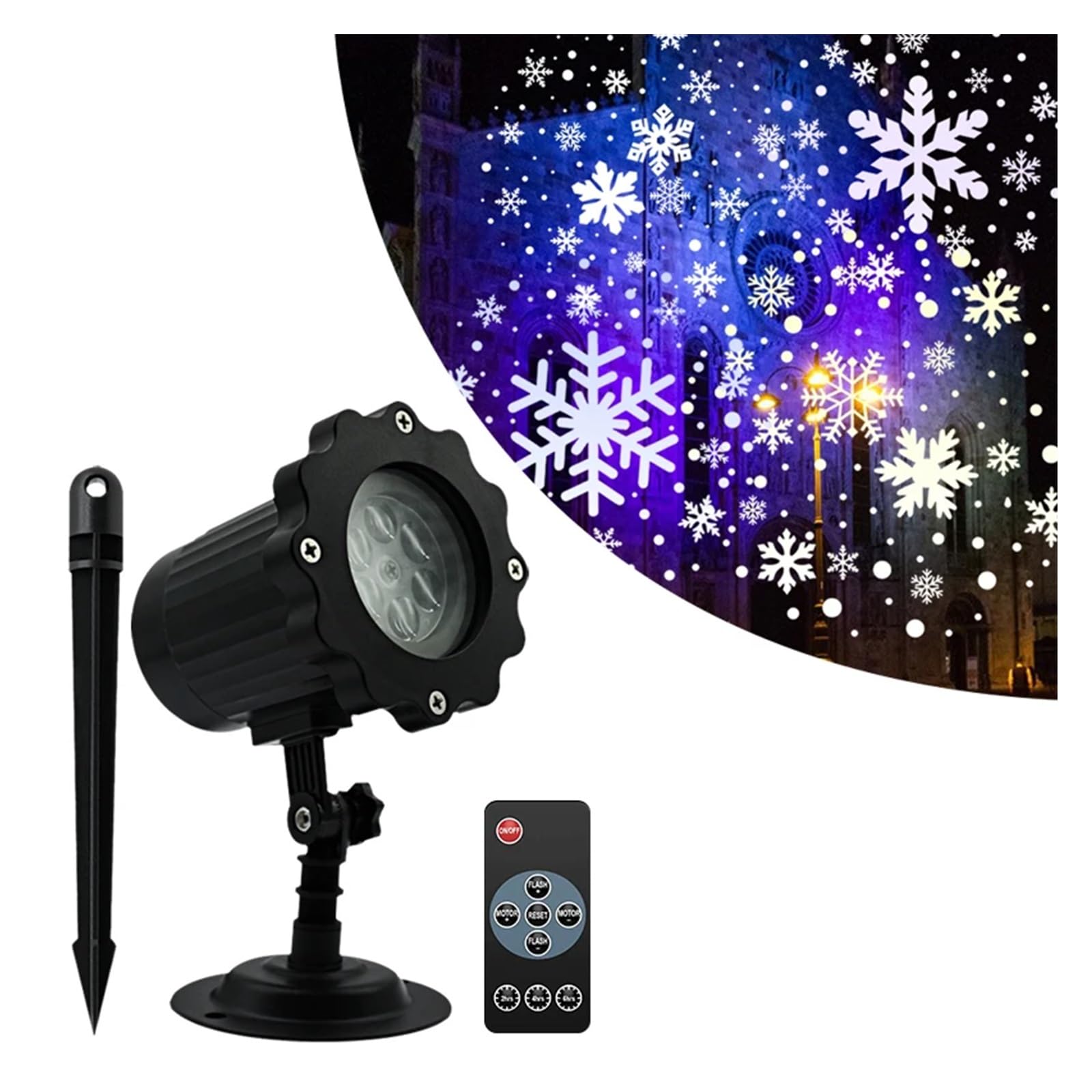 proiettore di luce, Fiocco di neve Natale a LED, luce IP65, lampada da giardino for esterni con in movimento