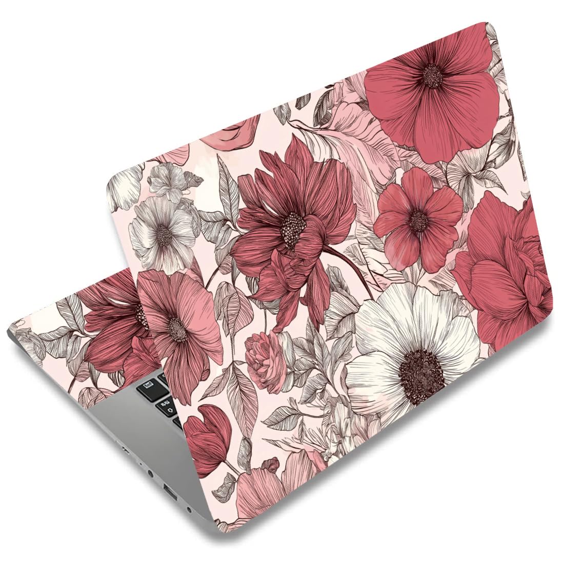 SUPERDANT Lines Flower Laptop Notebook Skin Sticker Cover Decal Laptop Protector Notebook PC Computer Art Protector Universal Notebooks Art Decal Fits 12-15.6 inch