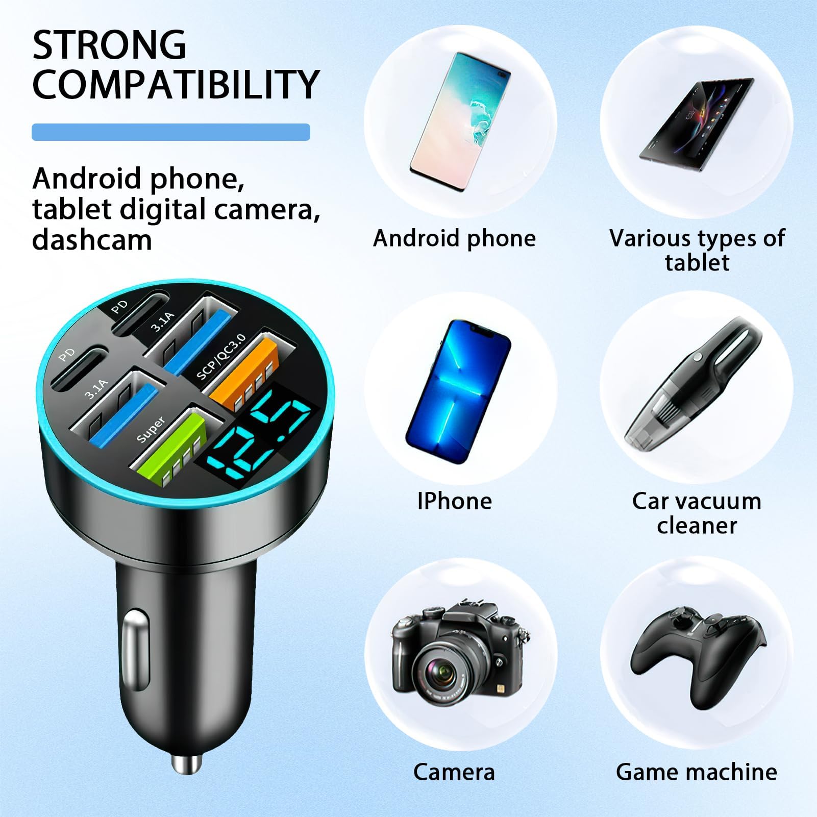 Accendisigari Usb Veloce Da 66w, Trasmettitore Bluetooth Per Auto Caricatore Auto Usb C Pd & Qc 3.0, Compatibile Con 14/13/12, Type-c S23, Android E Altri Dispositivi Accendisigari Usb Veloce Da 66w, Trasmettitore Bluetooth Per Auto Caricatore Auto Usb C Pd & Qc 3.0, Compatibile Con 14/13/12, Type-c S23, Android E Altri Dispositivi