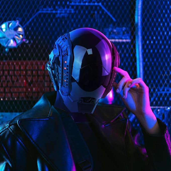 Máscara LED Futurista para Disfraz y Cosplay miniatura 5
