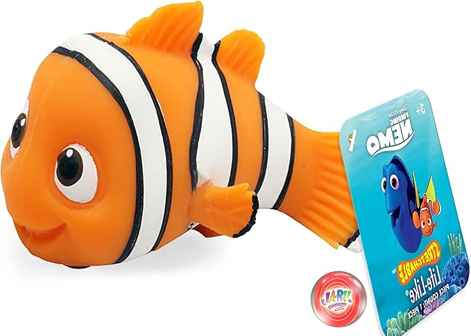 JA-RU Disney Stretchy Toys Nemo Figures Squish & Pull Toys. 1 (Unit) Finding Nemo Calming Fidget Toy, Stress Toys, Birthday Gifts for Kids, Boys & Girls. W/ Ball C-6900-1T