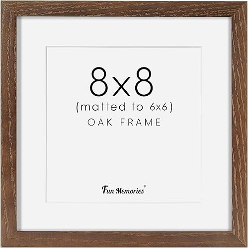 Fun Memories Marco de fotos de 8 x 8, color nogal, paquete de 1