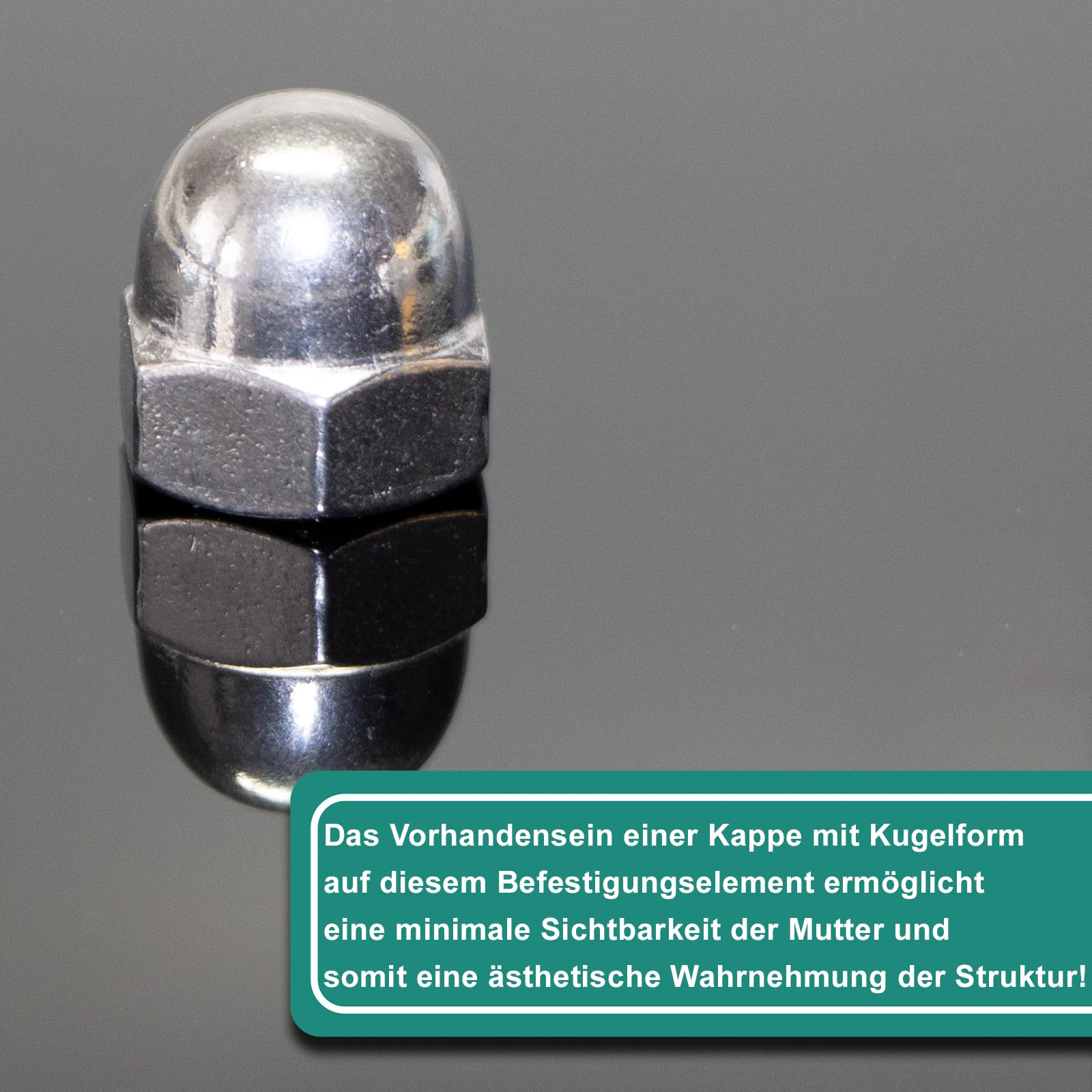 PRIOstahl Tuercas hexagonales de forma alta x 500 unidades, tamaño: M8 DIN1587 como tapacubos, protección para tornillos, varillas roscadas y pernos roscados, acero inoxidable V2A