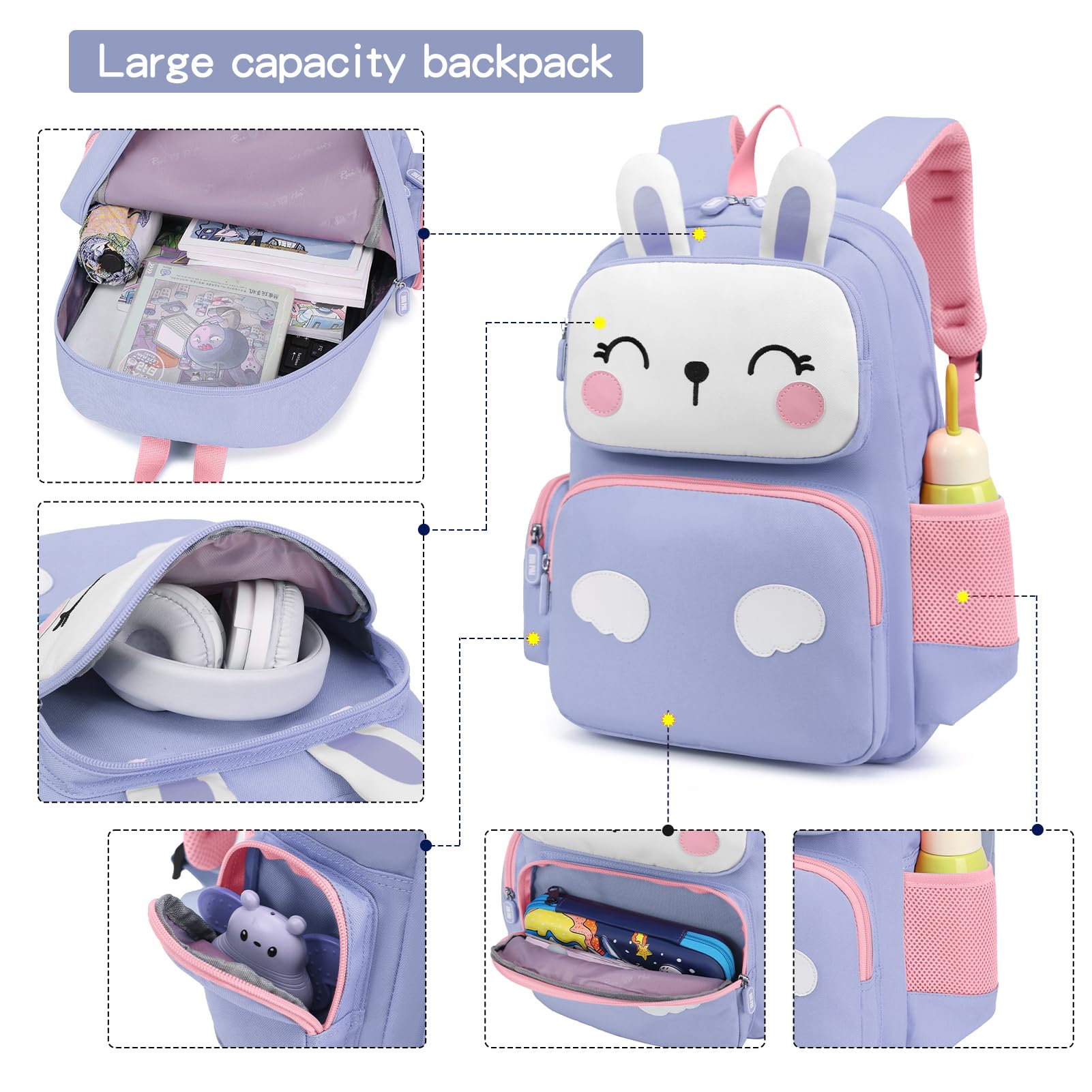 SIVENKE Zaino per Bambini per 5-10 Anni Bambini Zaino Daypack Borsa da Scuola Zaini Zaino Scuola Cartella Ragazzi Ragazze