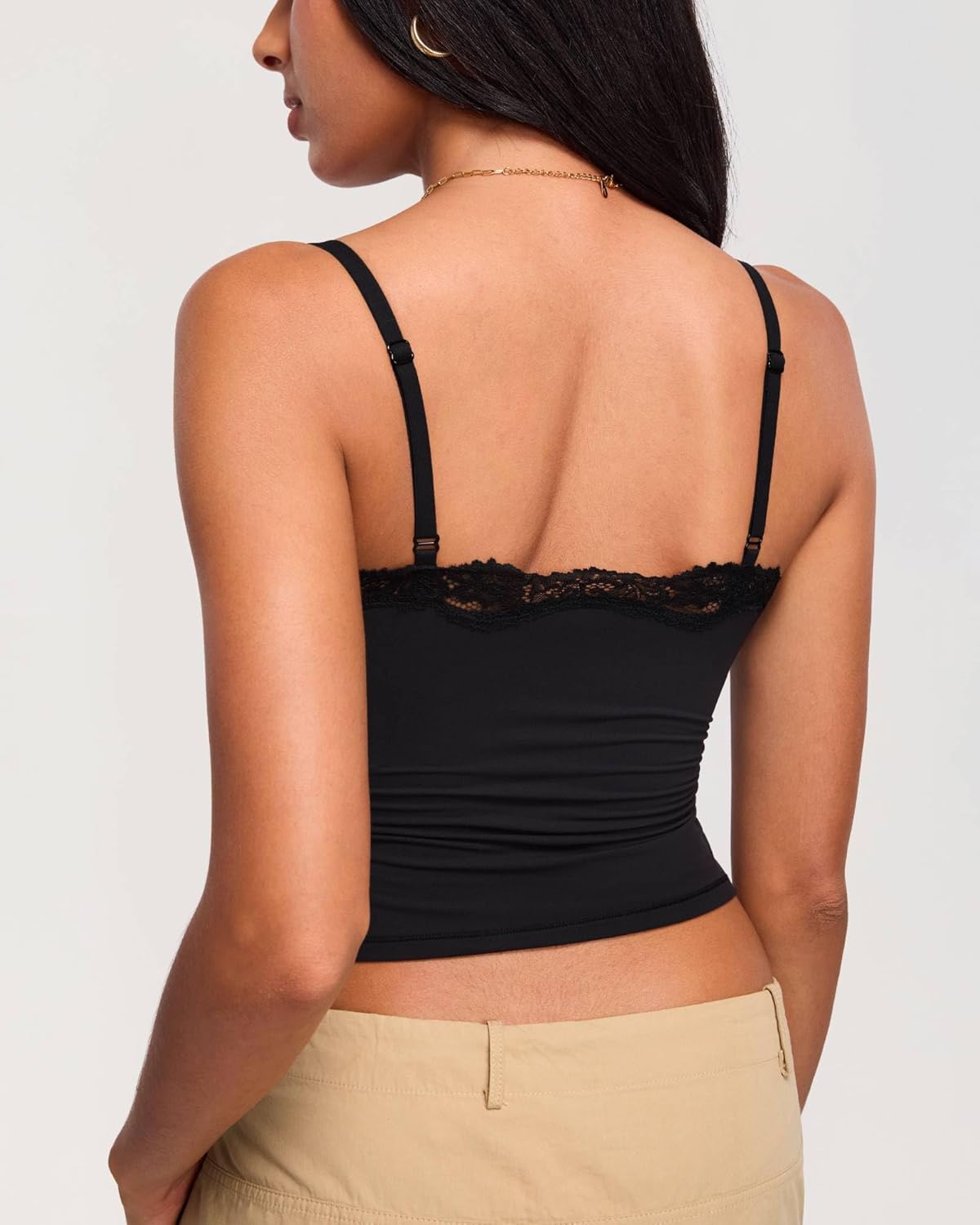 DOBREVA Women's Lace Camisole Tops Double Lined V Neck Cami Sleeveless Fitted Sexy Going Out Y2K Tank Top - Image 4