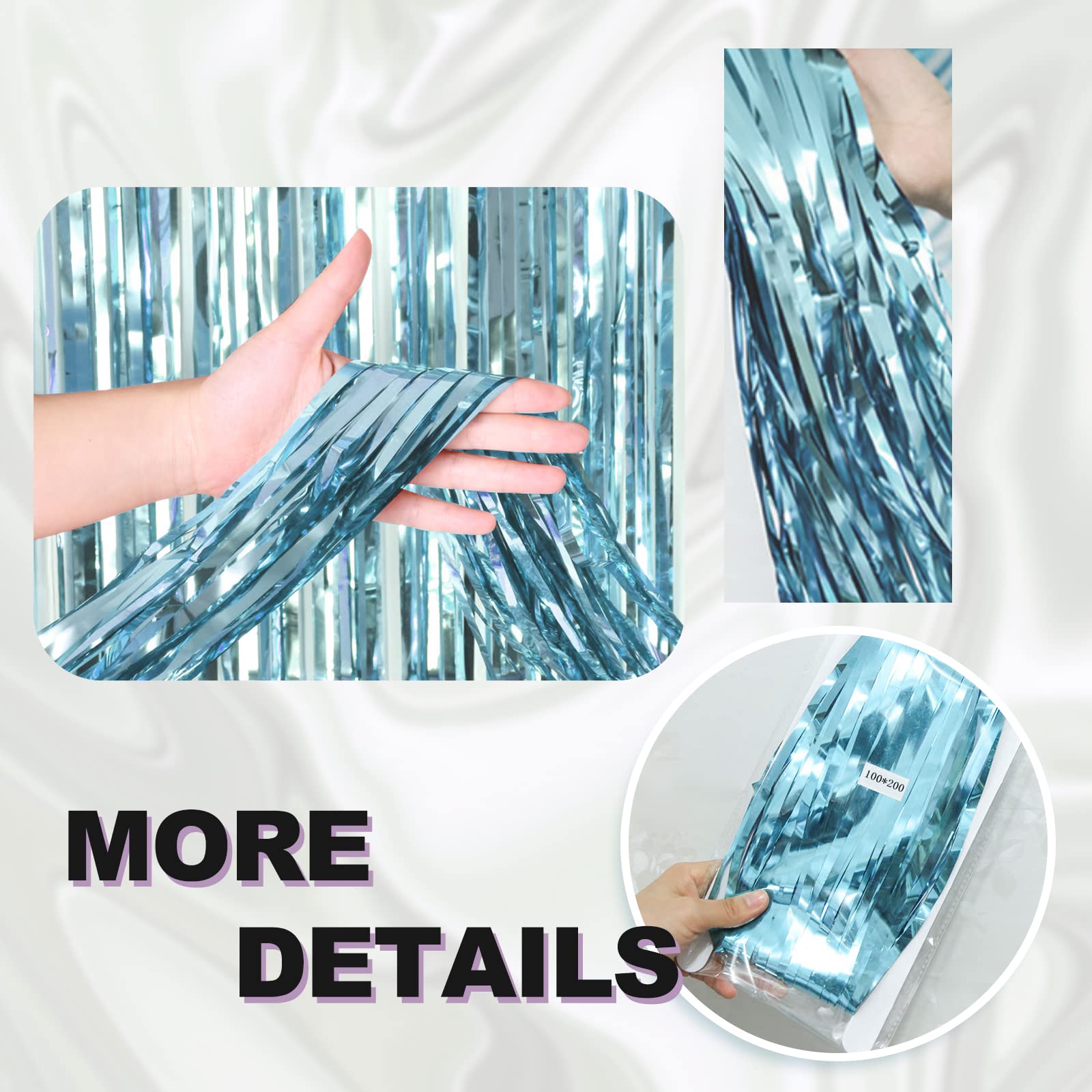 Tenda A Frange Glitter Rosa - 5 Pezzi Decorazione Festa Invernale Per Matrimoni E Compleanni - Foto 4