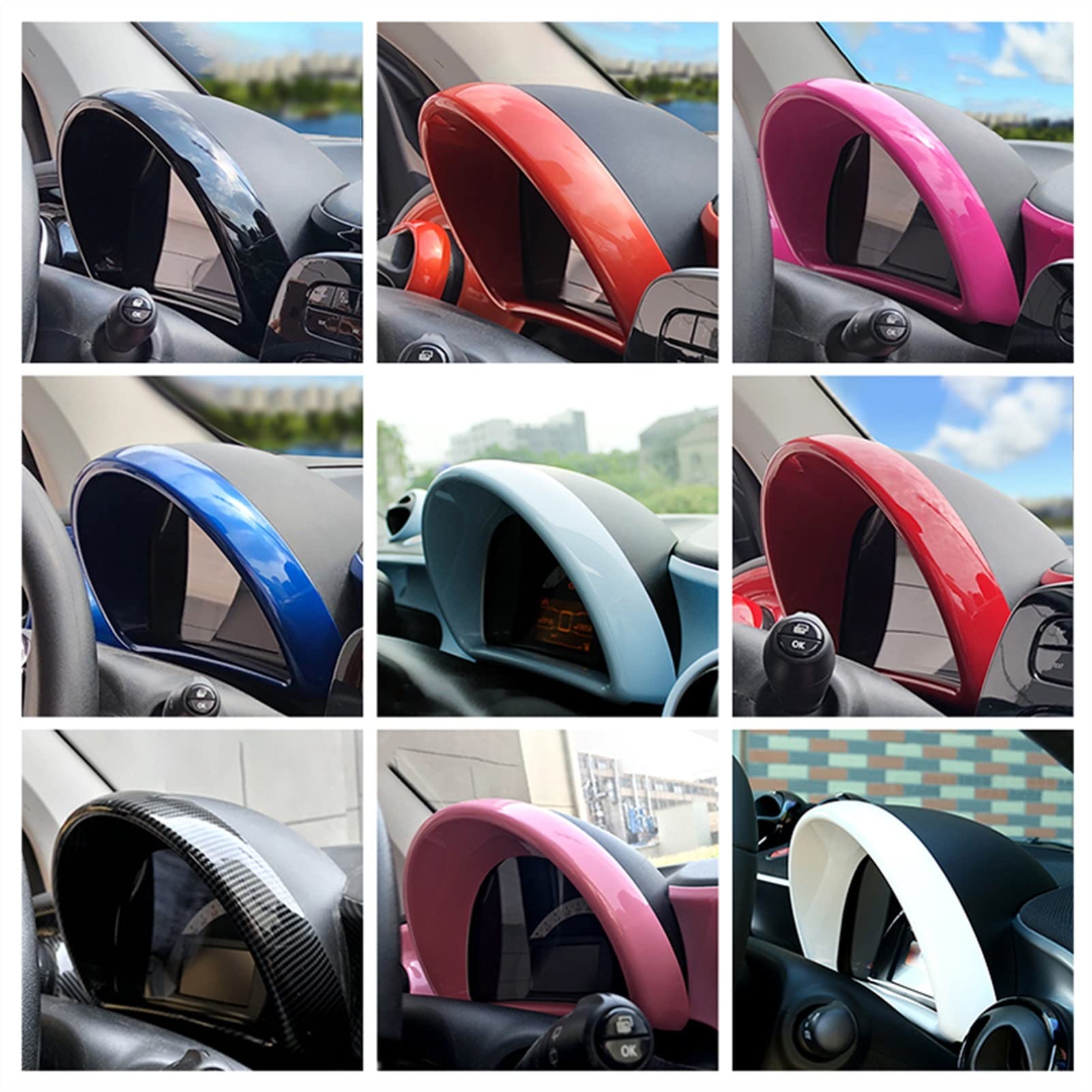 SKINII Cornici Decorativi Per Prese D'Aria Auto Per Smart 453 Fortwo Forfour – Accessori Interni Cruscotto Bianco (2 Pezzi)