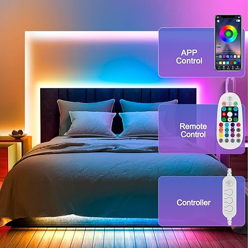 Miniatura 5 de Luces activadas por movimiento para debajo del gabinete, tira de luces LED con sensor de movimiento de 13.1 ft con control remoto, tira de luces