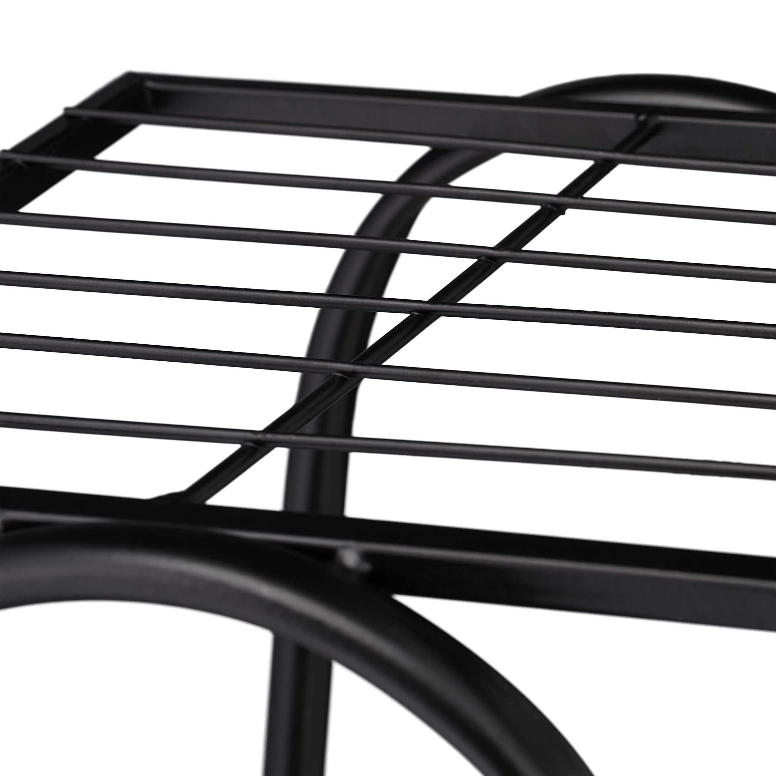 Relaxdays Étagère à Plantes en métal, Vintage, HLP : 83x75x24 cm, escabeau Fleurs, intérieur, 7 emplacements, Noir