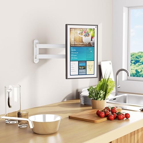 Miniatura 2 de Soporte para Echo Show 15, soporte de montaje en pared ajustable con brazo de extensión resistente de 15 pulgadas, giro giratorio de inclinación