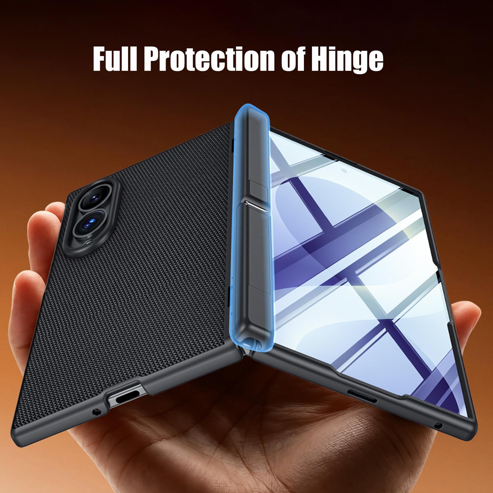 Custodia Business For Samsung Galaxy Z Fold 8 Ultra/Fold 8, Protezione For Lo Schermo Cover In Pelle Vegana Con Cerniera E Cavalletto(Blue,Fold 8)