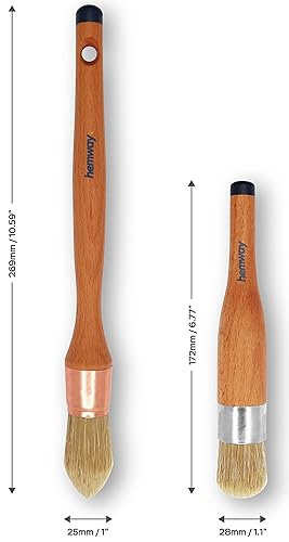 Miniatura 10 de Hemway Pincel ovalado de pintura de tiza y cera para una pintura suave y fácil de muebles, detalles, estilización, estilo Shabby Chic, decoración