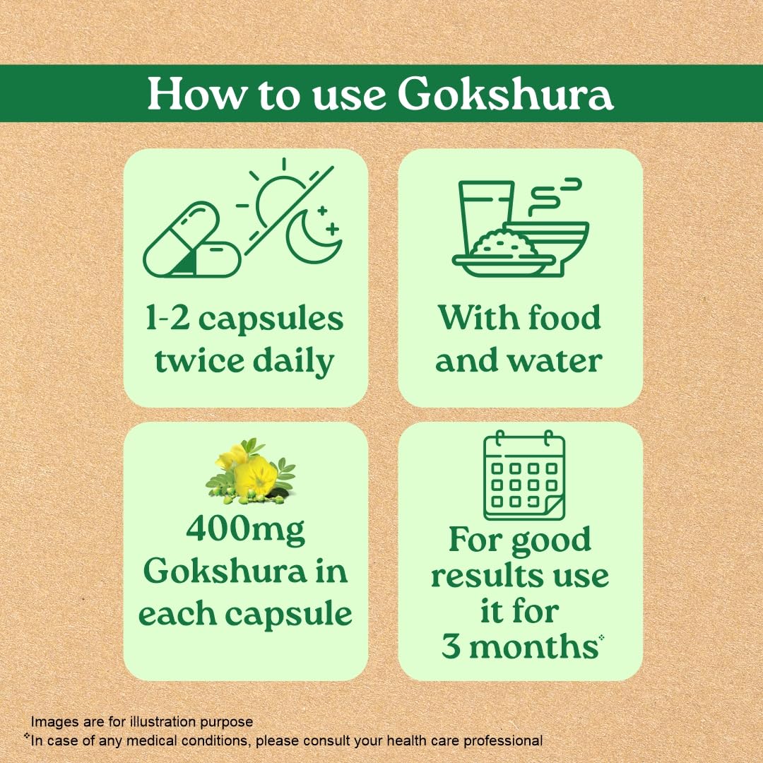 A TATA Product - Organic India Pure Gokshura 60 Capsules,(400mg), Enhance Endurance, Promotes Vitality, Support Men's Wellness & Boost Stamina, GMP & NPOP Certified product image 4