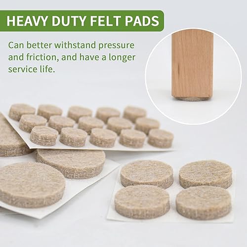 Vista 86 de Almohadillas de fieltro para muebles de madera dura, 68 unidades, almohadillas de muebles, protectores de suelo para pisos de madera dura