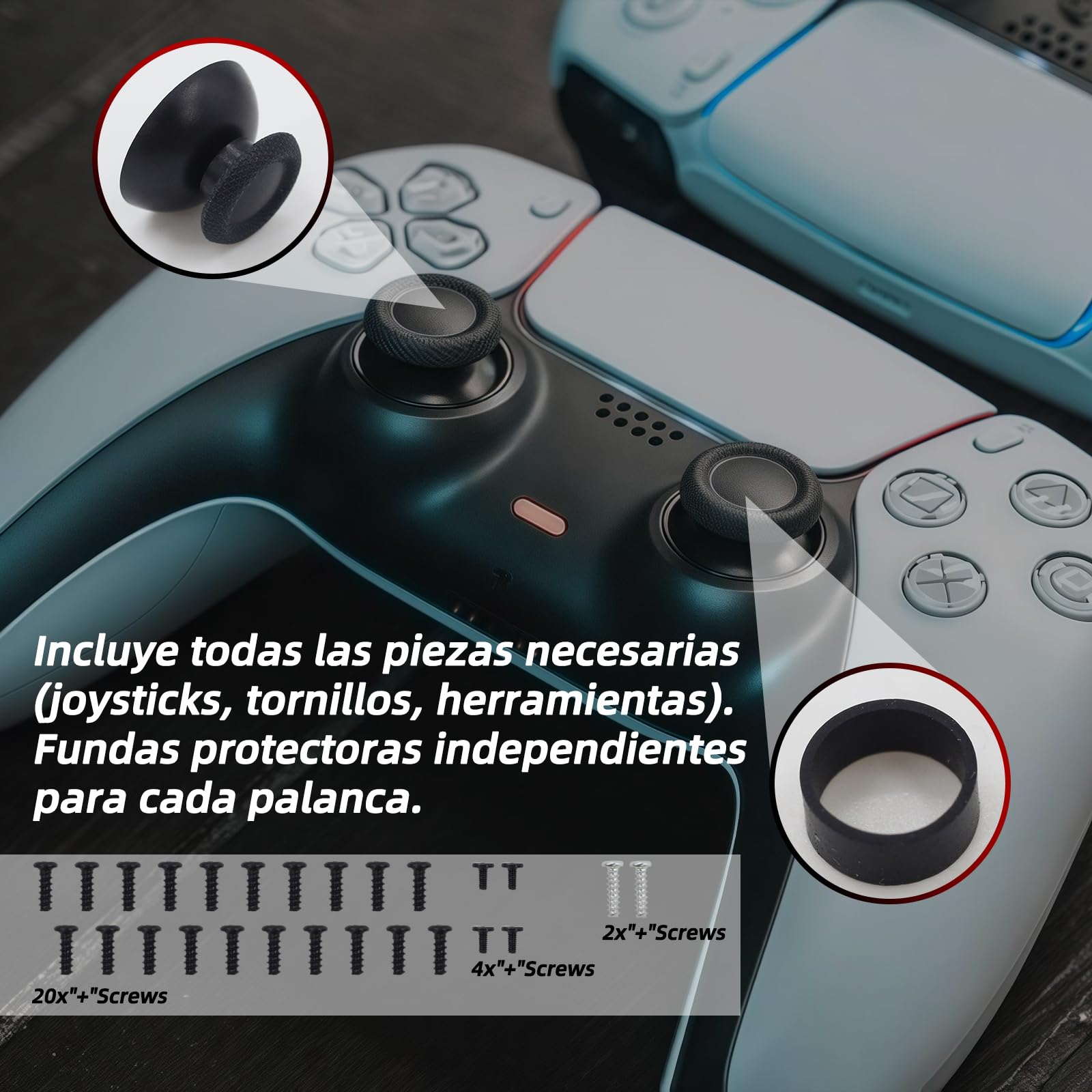 Estos palos de efecto Hall son compatibles con los controladores de PS5 y reemplazan con precisión joysticks rotos o desgastados. Ideal para un control preciso y una experiencia de juego mejorada.