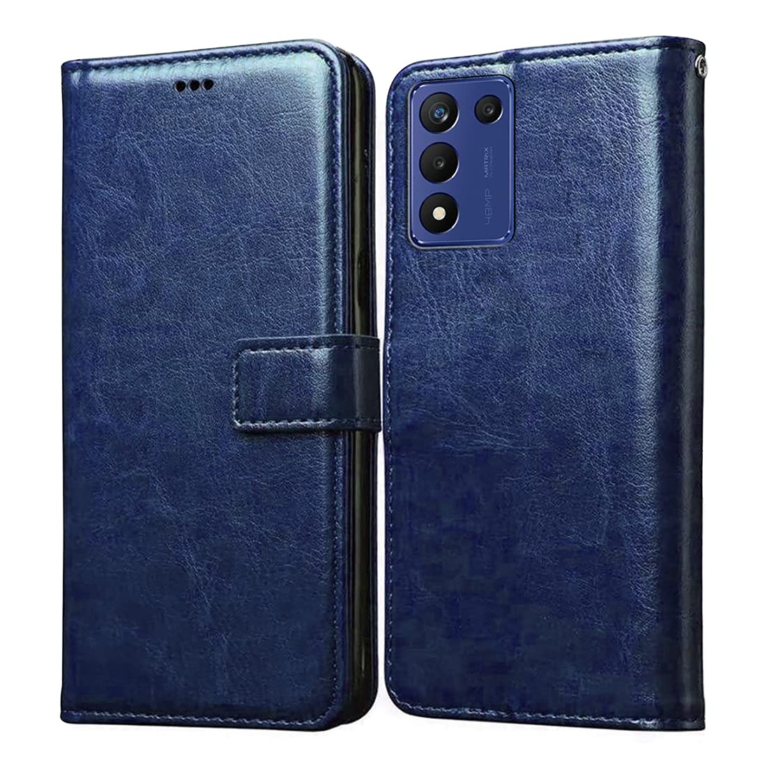 Flip Cover Back Case for Realme 9 SE 5G | Premium Leather Finish | Inbuilt Pockets & Stand | Flip Cover Back Case for Realme 9 SE 5G (Blue)