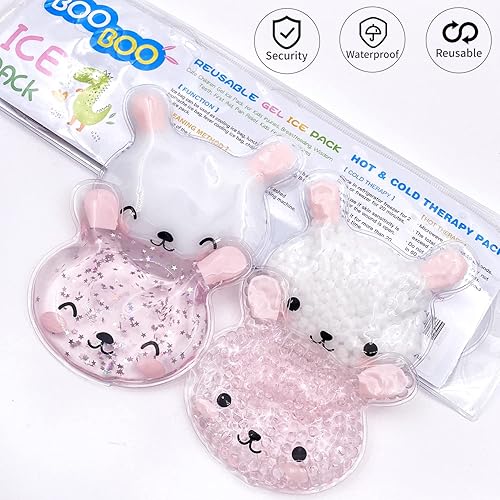 Miniatura 4 de 4 paquetes de hielo Boo Boo, paquete de hielo de gel reutilizable para niños, lindo paquete de hielo de gel para niños lesiones, lindo paquete de