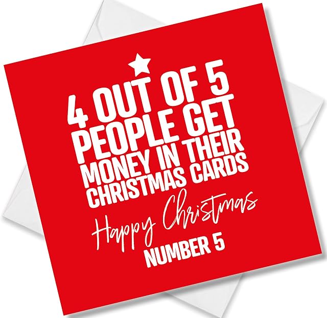 Punkcards - Funny Christmas Cards - 4 Out Of 5 People Get Money in their Christmas Cards - Funny Xmas Humour - Festive Card for him her - For Friends 2021