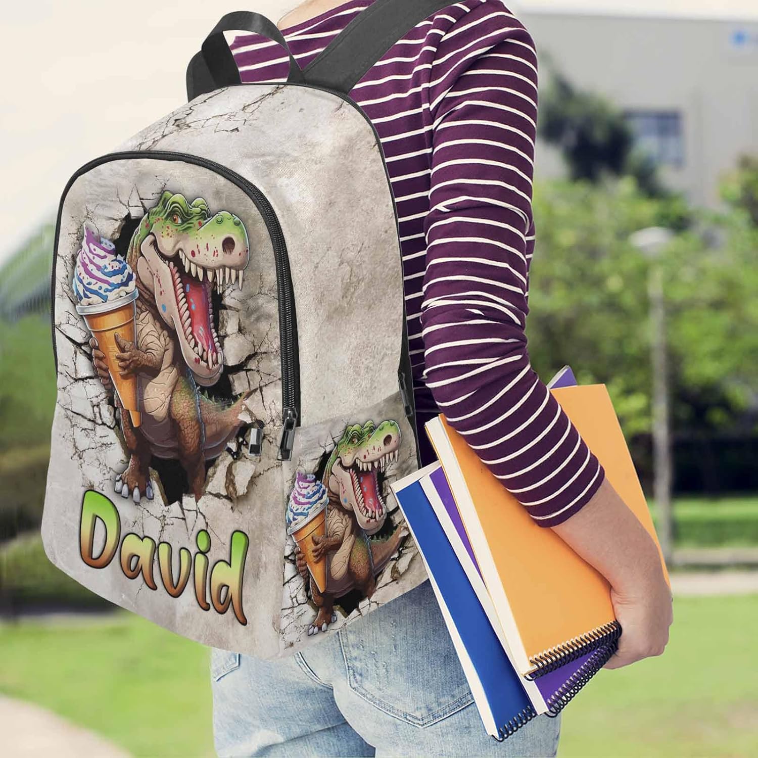 M YESCUSTOM Custom Backpack with Name Lightweight School Bag College Laptop Backpack for Men Women Travel Bag High School Middle Personalized Print Bookbag for Boy Girls