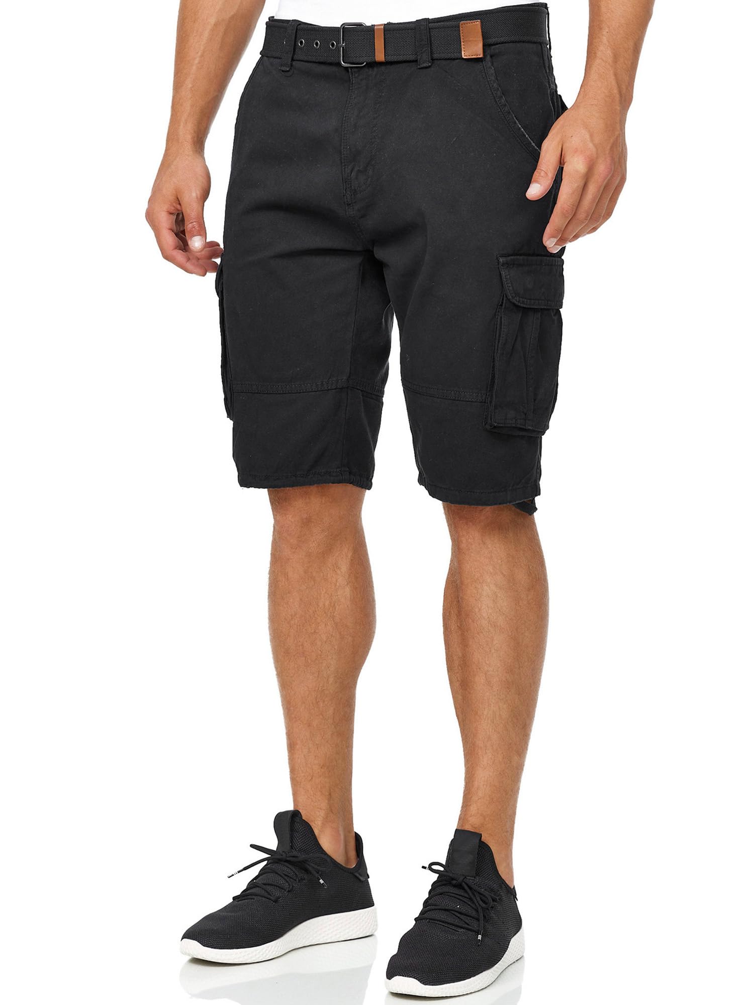 Indicode Hombres Monroe Shorts | Pantalones Cortos Cargo con cinturón Incluido