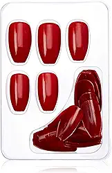 Macrilan Unhas Postiças Estilo Bailarina - Vermelho Escuro - Up401
