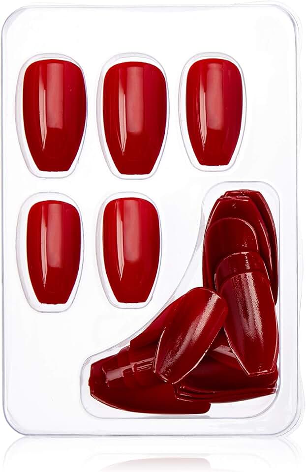 Macrilan Unhas Postiças Estilo Bailarina - Vermelho Escuro - Up401