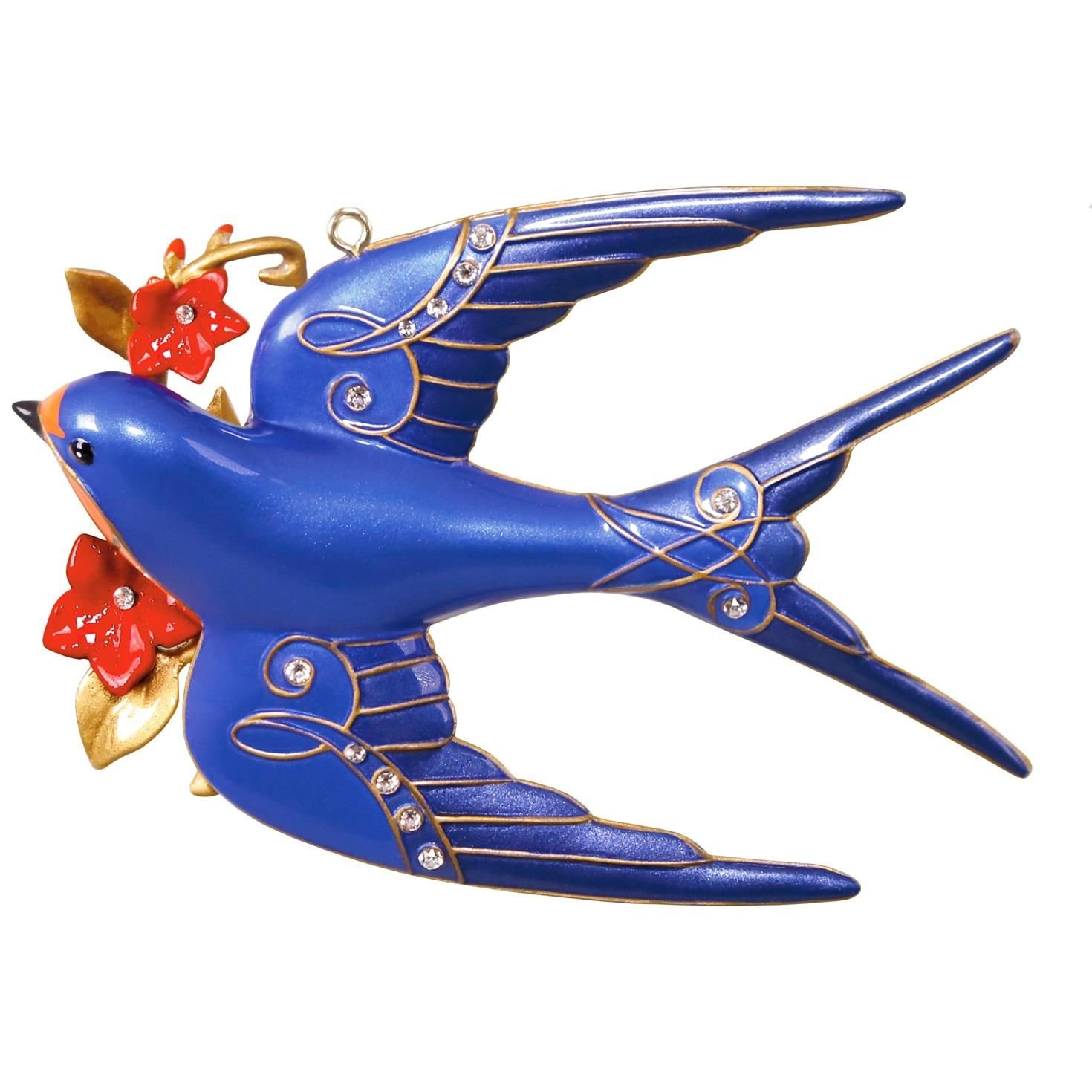 Hirondelle de Noël en métal Hallmark le symbole de paix pour vos fêtes de fin d'année