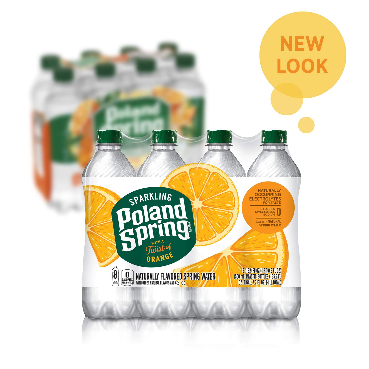 Poland Spring Sparkling Water, Orange, 16.9 oz. Bottles (Pack of 8)