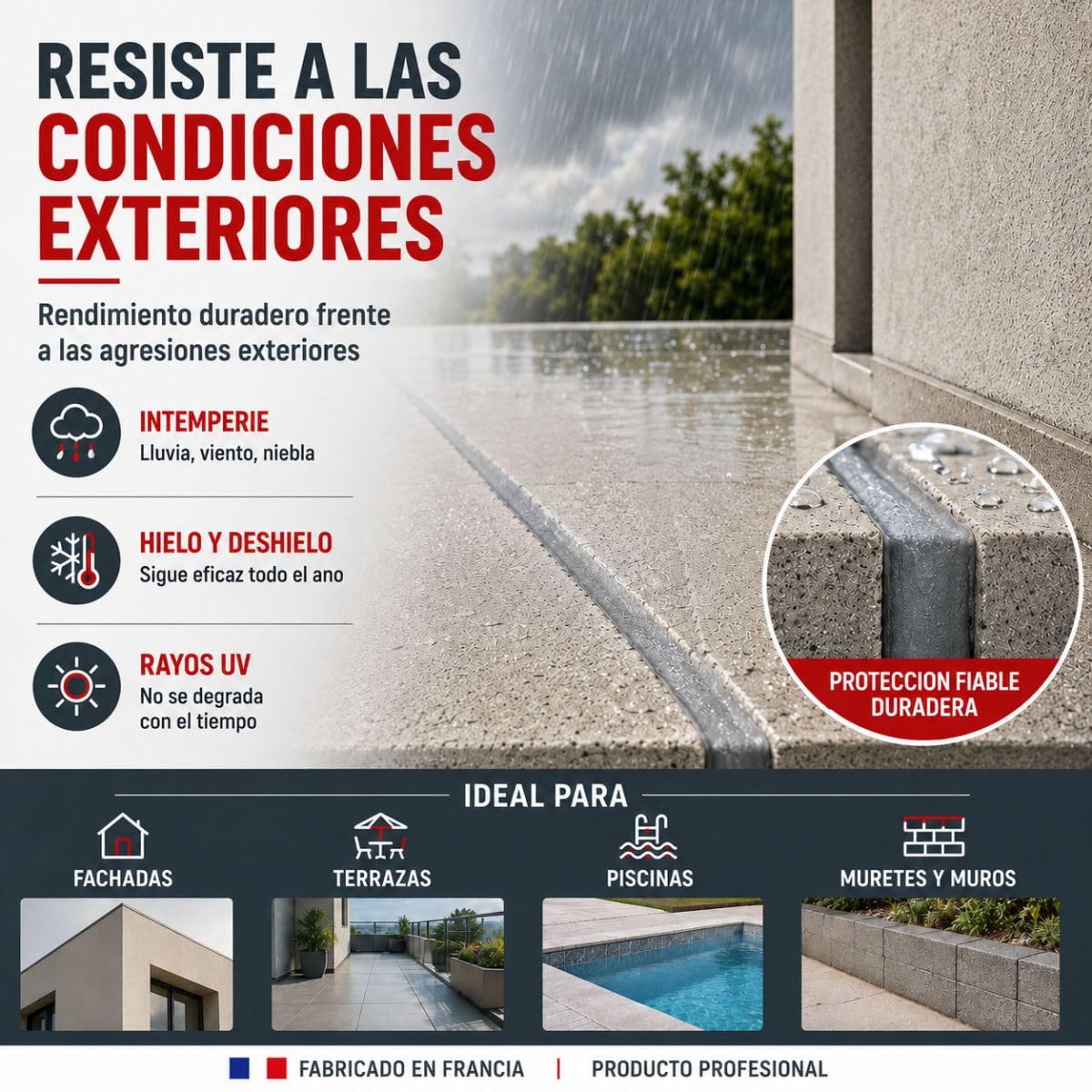 Mortero para Junta Flexible, Reparación de Fisuras en Hormigón 2 kg | Impermeabiliza Fachadas, Terrazas, Balcones, Azulejos y Hormigón, Rellena Fisuras, Int/Ext - Arcane Industries