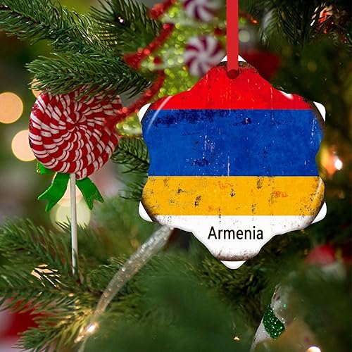 Vista 94 de Chipre - Adornos colgantes para árbol de Navidad, bandera nacional de Chipre, adornos de cerámica para decoraciones de Navidad, regalo de viajero