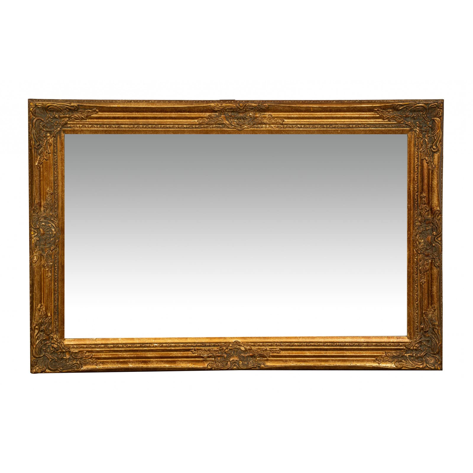 Biscottini specchio da parete bagno e camera 62x92x5 cm | Specchio ingresso da parete con ganci | Specchio oro