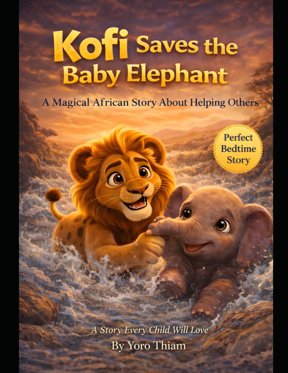 Kofi Saves the Baby Elephant: A Heartwarming African Bedtime Story About Courage, Teamwork, and Helping Others (Ages 4–8) (Kofi the Little Lion Series)