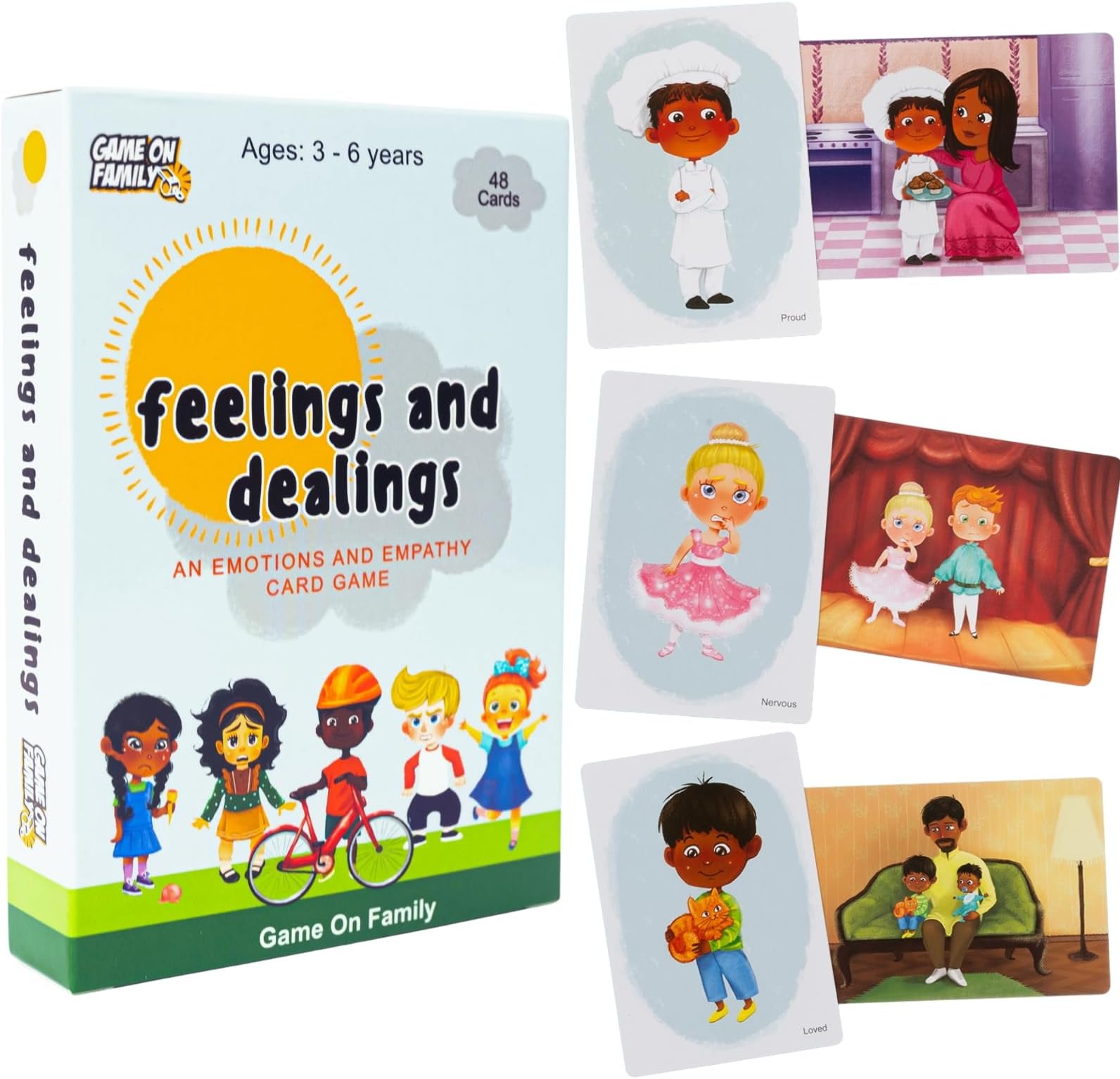 Game On Family Feelings and Dealings: An Emotions and Empathy Card | Award-Winning | Therapy s for Kids | Social and Emotional Skills Development | Feelings Flash Cards