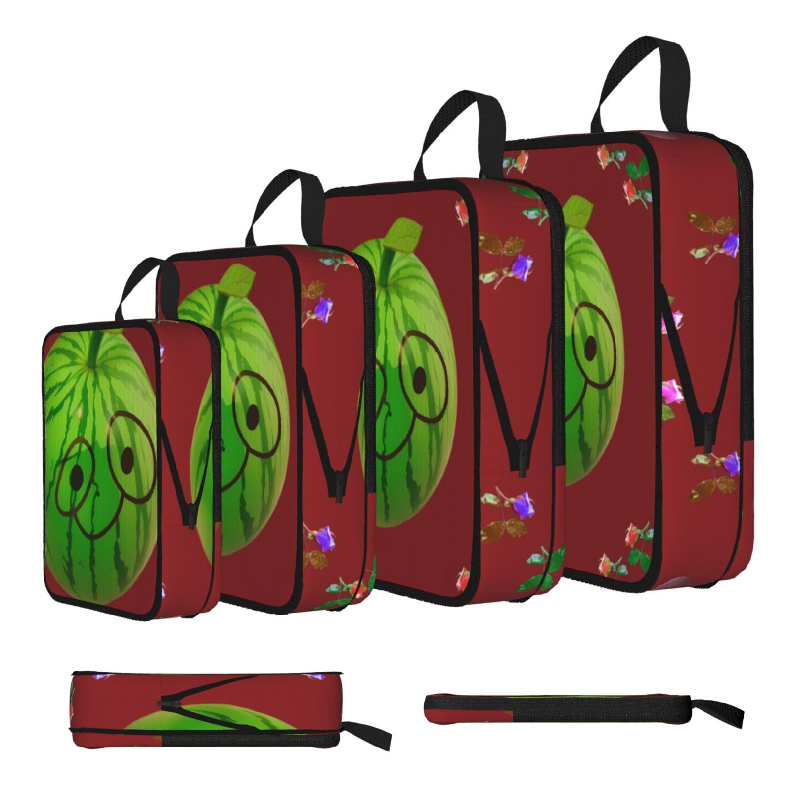 Sxzvvbn Black Big Eye Watermelon Compression Packing Cubes 4 Piece Set