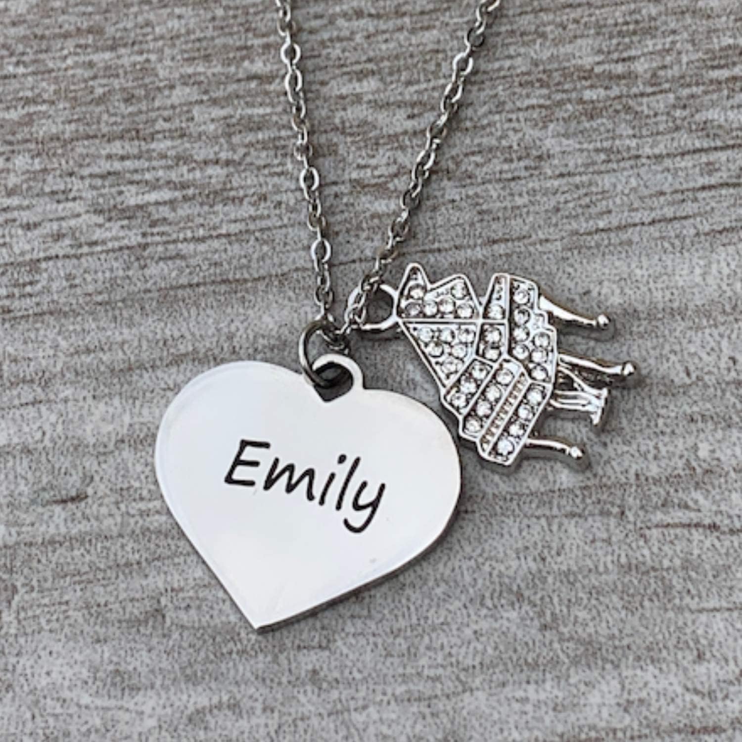 Personalized Engraved Piano Charm Necklace, Piano Pendant Necklace, Pianist Jewelry for Women, Teens and Girls - Image 4